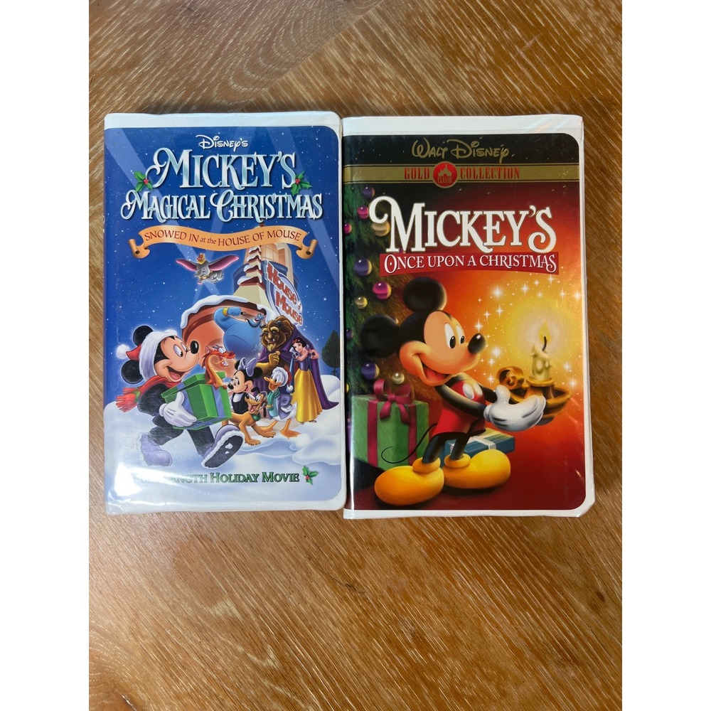 Disney Mickey's Once Upon A Christmas & Magical Christmas VHS Lot Clamshell
